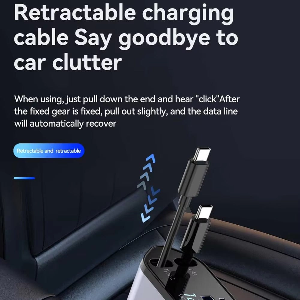 4-in-1 Retractable Car Charger