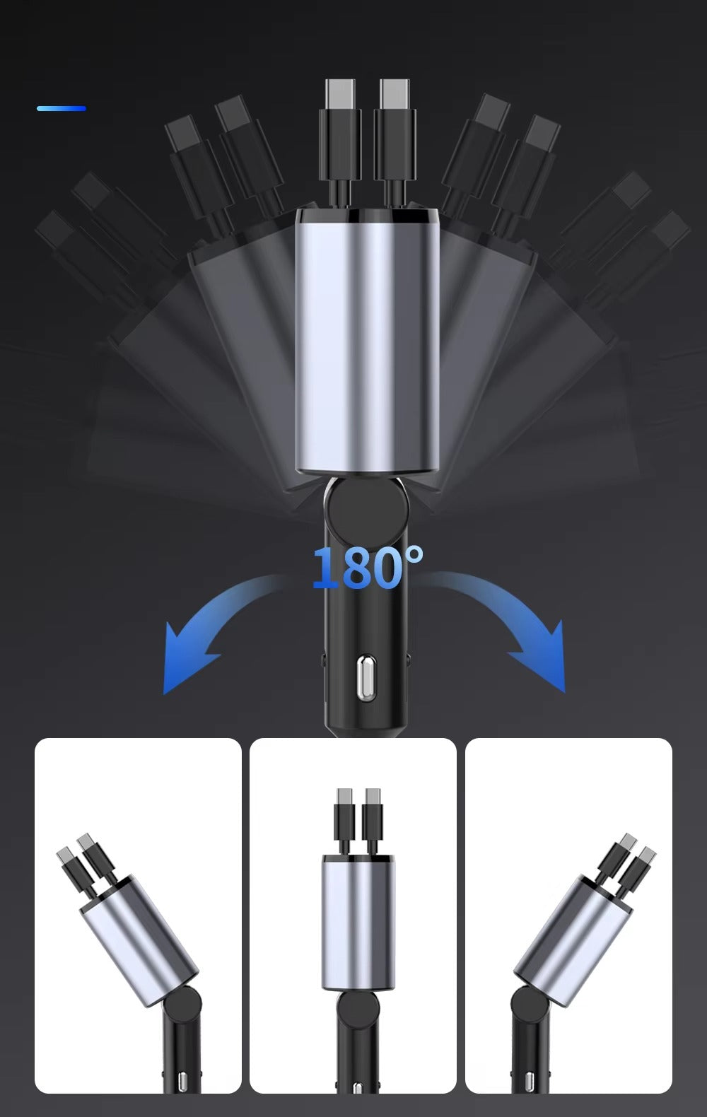 4-in-1 Retractable Car Charger