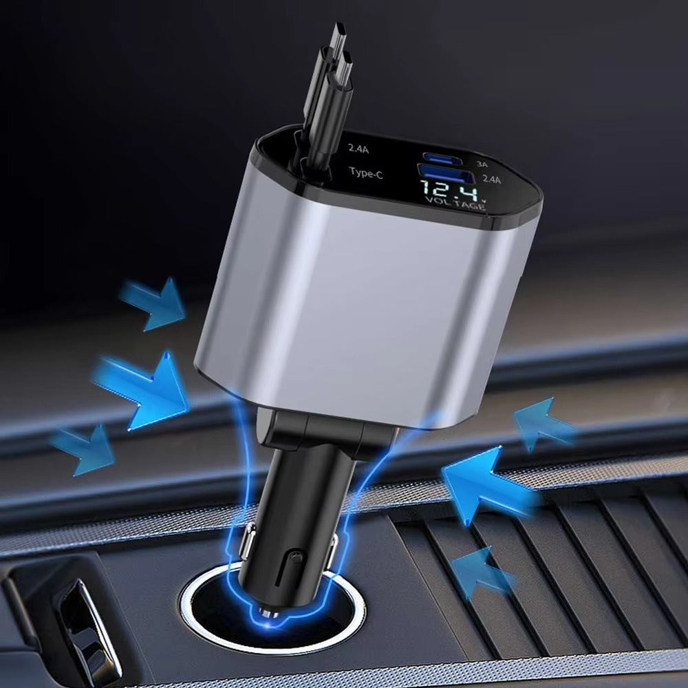 4-in-1 Retractable Car Charger