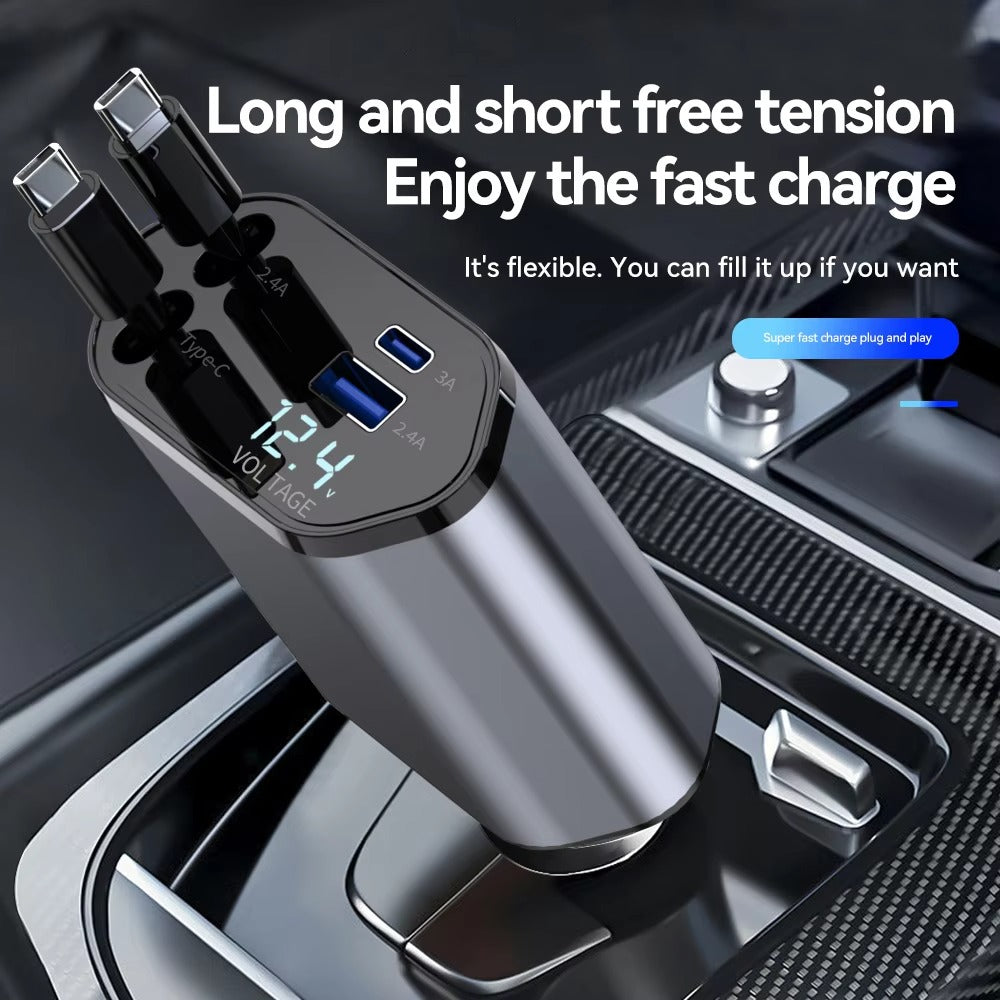 4-in-1 Retractable Car Charger